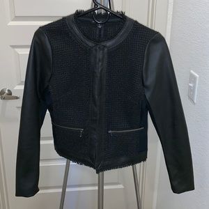 Willi Smith Leather and Tweed Jacket